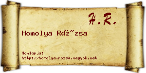 Homolya Rózsa névjegykártya